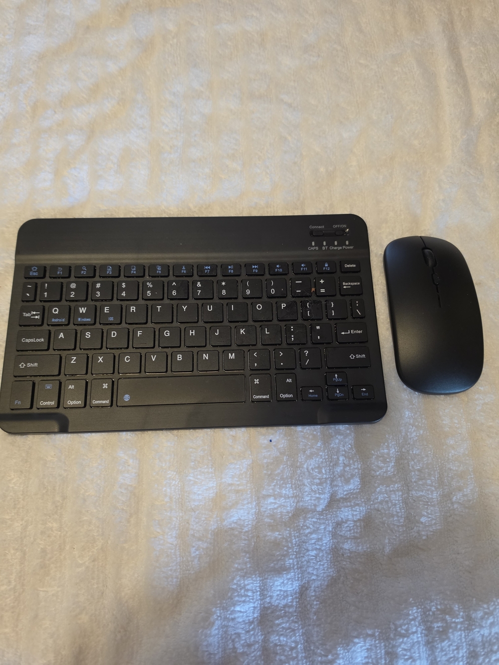 Black Wireless Keyboard and Mouse Combo - Sleek Portable Typing Set
